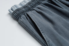 OVDY Layered-Waist Distressed Straight-Leg Pants