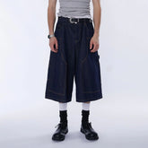 ASSEEN Double-Knee Raw Denim Shorts