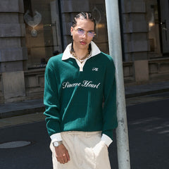 STEEPC Contrast Collar Polo Sweater