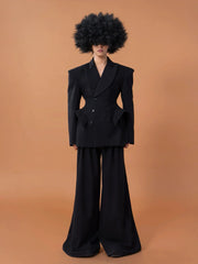 CLP Double-Breasted Cinched-Waist Blazer