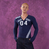 CLP V-Neck Zip-Up Slim Long-Sleeve Tee