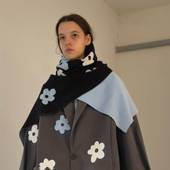 MIICHOUS Floral Jacquard Contrast Scarf