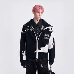 TIWILLTANG Jacquard LOGO Patch Knit Jacket