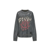 VANN VALRENCE Retro Graffiti Oversized Sweatshirt