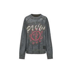 VANN VALRENCE Retro Graffiti Oversized Sweatshirt