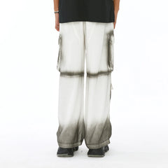 VANN VALRENCE Faded Spray-Dyed Multi-Pocket Cargo Pants