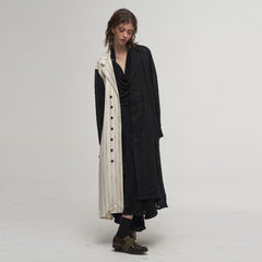 ILNya Nieternite Nifutur Contrast Spliced Striped Sheer Coat