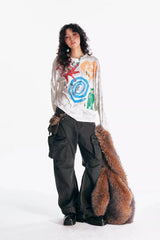 1997 POSTOFFICE Distressed Tribal Graphics Long-Sleeve Tee