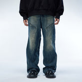 WHISTLEHUNTER Multi-Layered Washed Straight Jeans (Only Size M Left)