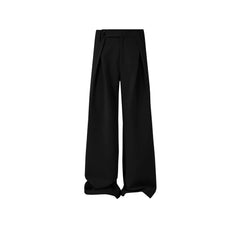 KREATE Inverted Pleats Asymmetric Waist Wide-Leg Trousers