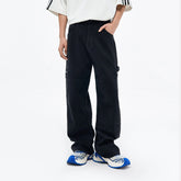 OVERLAPS Washed Multi-Pocket Cargo Jeans
