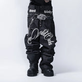 FVVO Layered-Waist Patterned Studded Jeans