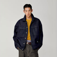 OPICLOTH Retro Dual-Pocket Denim Jacket