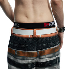DND4DES Filigree Buckle Cowhide Leather Belt White