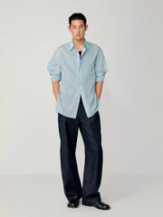 OPICLOTH Essential Washed Belted Wide-Leg Jeans