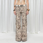 DND4DES×Faychui Leopard Lace-Up Multi-pocket Straight-Leg Pants