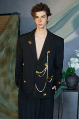 JIECHI Golden Bloom Chain Blazer