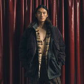 TRECLUB Faux Fur Collar Corduroy Jacket