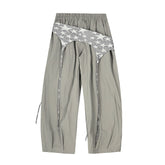 CLP Layered Crinkled Waist-Panel Parachute Pants