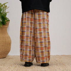 UNLIMITED MOTE Patchwork Plaid Balloon Pants