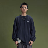 BANANA CLUB Waffle Knit Spliced Long-Sleeve Tee