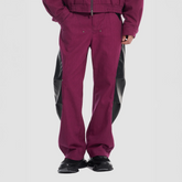 VANN VALRENCE Faux Leather-Paneled Barrel Jeans