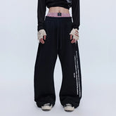 SAVAGEGROWTHWORLD Slogan Curved Drawstring Sweatpants