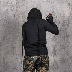 UNDERWATER Cross Embroidered High Neck Long-Sleeve Tee