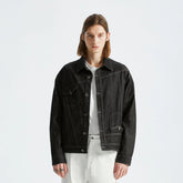 ORGANIC EMOTION Asymmetrical Washed Denim Jacket