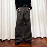 KREATE Mini Houndstooth Pleated Wide-Leg Trousers