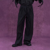 CLP Pleated Waist Structured Wide-Leg Pants
