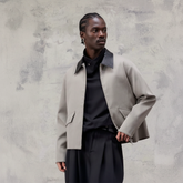 ALVNG AR ANTS Minimal Contrast Woven Collar Jacket