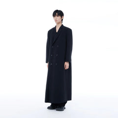 TUIMU Double-Breasted Maxi Trench Coat