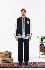 OVERLAPS Striped Panel Track Pants