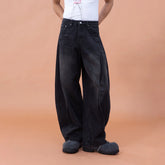 CLP Pleated Knee Wide-Leg Denim Pants