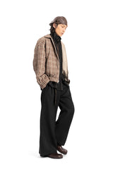 REWRITE Croc-Embossed Strap Loafers Brown