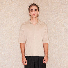RICHILL Refined Acetate Button-Up Polo Half Shirt