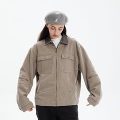 ERROR CODE ROBOT Contrast Collar Workwear Jacket