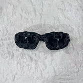 Pi0neeR Venom Melt Dripped Resin Sunglasses Black