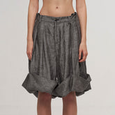ILNya Nieternite Nifutur Crinkled Fold-Hem Pleated Linen Shorts