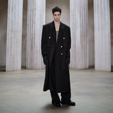 FACEONLAB Structured Double-Breasted Overcoat