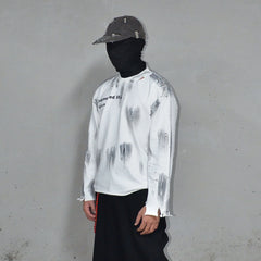 LUUUCAM Fragmented Life Distressed Brushstroke Tee