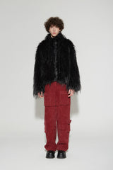 VANN VALRENCE Shaggy Layer Faux Fur Jacket