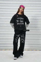 VINKID Flock of Doves Graphic Jeans