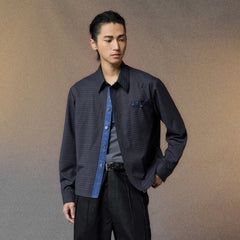 ALVNG AR ANTS Gloss Contrast Trim Check Shirt