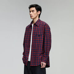 OPICLOTH Plaid Oversized Button-Up Shirt