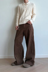 KREATE Totem Embroidered Oversized Straight-Leg Pants