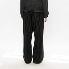 KREATE Pinstripe Pleated Draped Wide Trousers