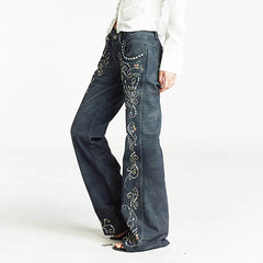 DND4DES×Faychui Retro Gemstone Graphics Flared Jeans