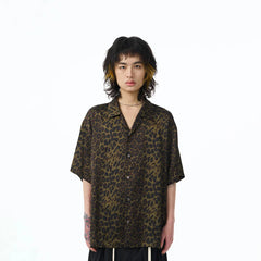EPIC POETRY Leopard Half Shirt Dark Green